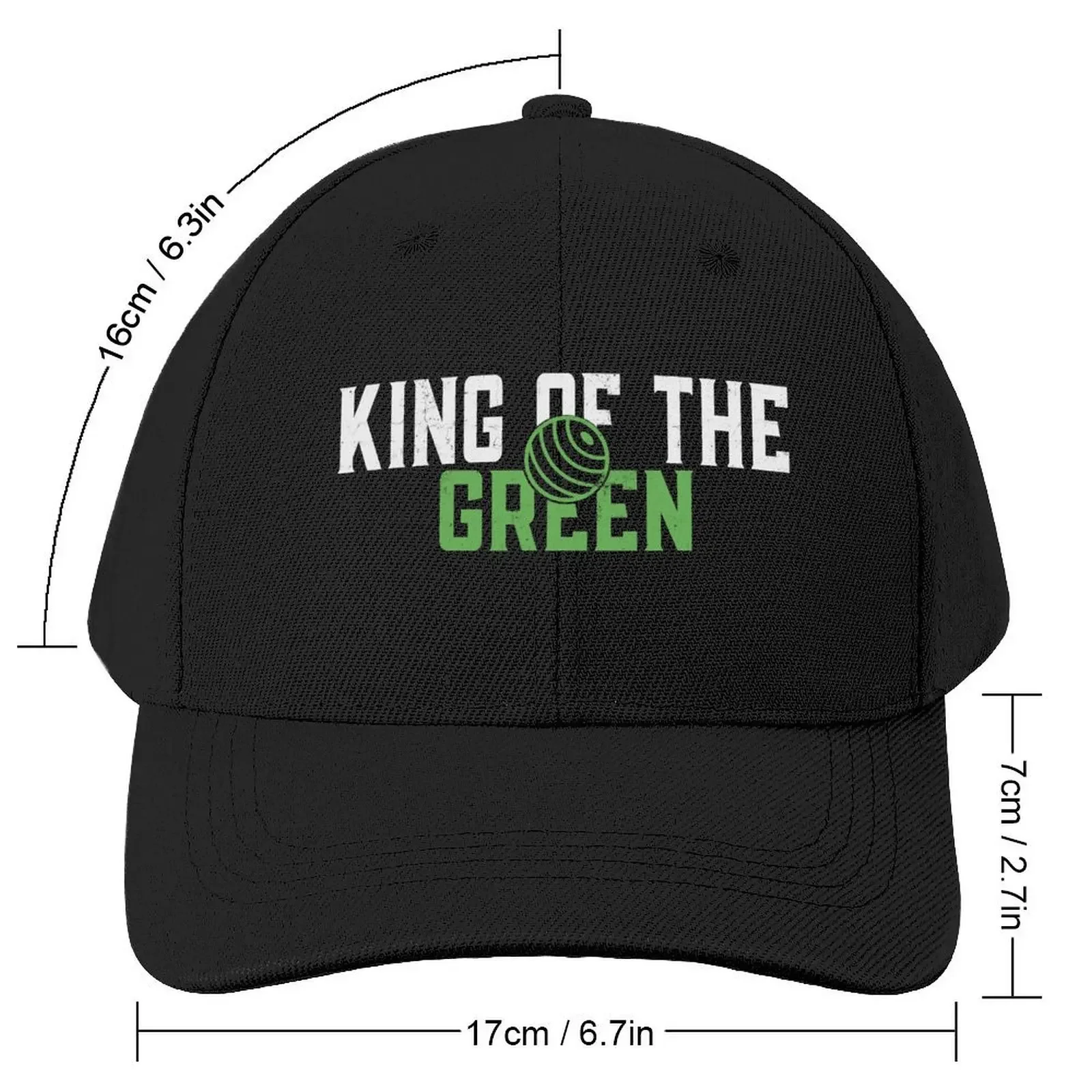 King Of The Green - Lawn Green Bowls Player Baseball Cap Icon sun hat Golf Women Men's