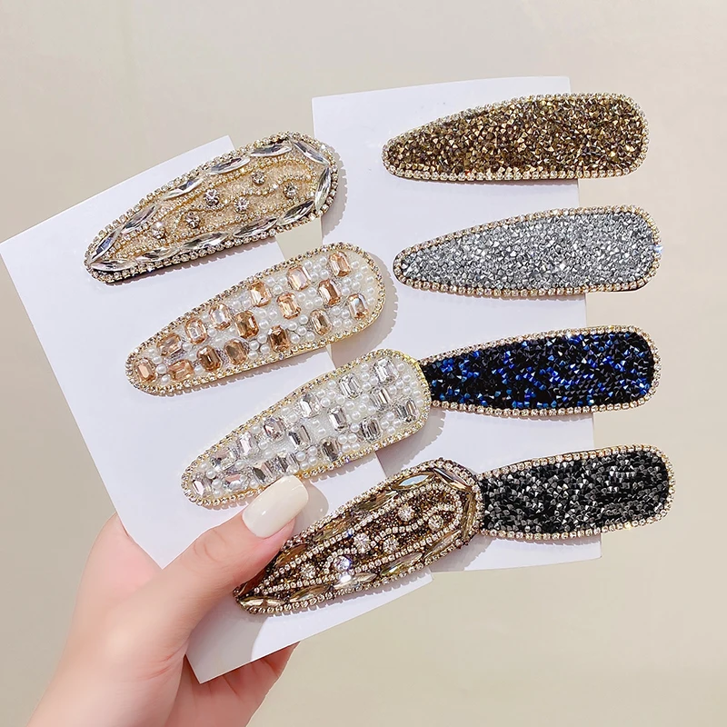 Nieuwe Vrouwen Elegante Parel Strass Haarspelden Lady Luxe Shiny Eenvoudige Haar Clip Kant Haarspeldjes Hoofdband Mode Haaraccessoires