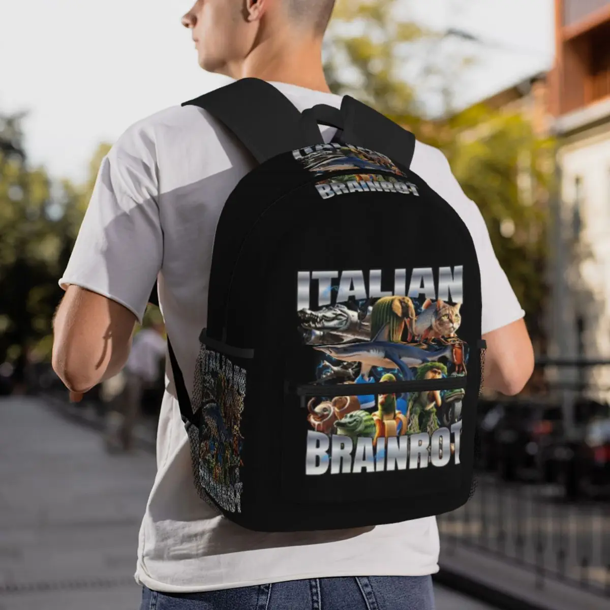 Plecak Szkolny Uczniowski Tung Tung Tung Sahur Bombardinocrocodilo Tralalelo Tralala Plecak Turystyczny Plecak Jednodniowy Torba na Książki Torby na Ramię