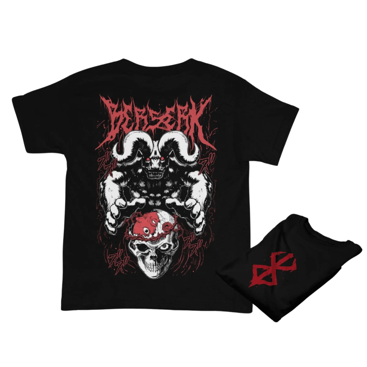 Berserk الأسود المبارز الجرافيك تي شيرت الرجال النساء المتضخم Y2k Harajuku خمر القطن الشارع الشهير قصيرة الأكمام الملابس النسائية #4