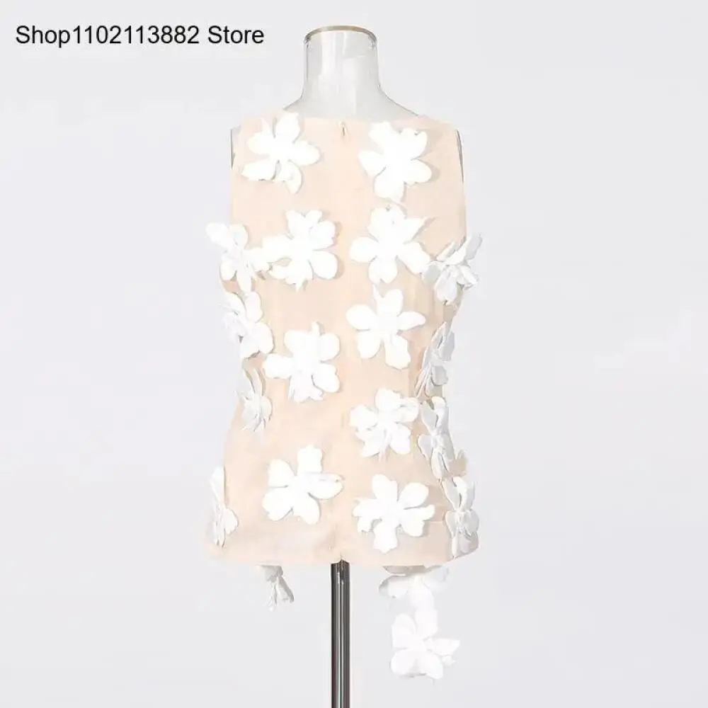Temperament Vest Female Fashion Causal Hit Color Spliced Appliques Vests for Women O Neck Sleeveless