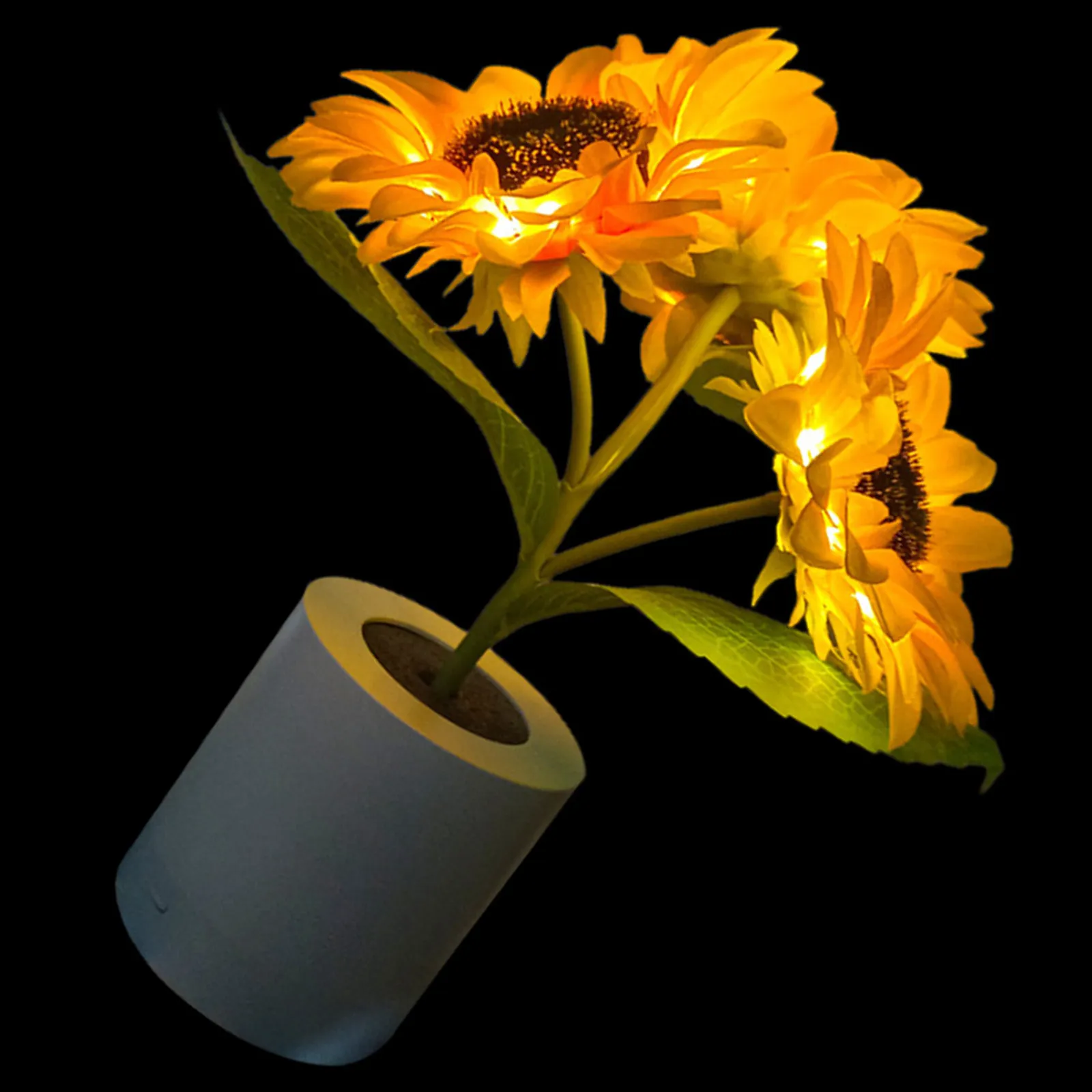 

Sunflower Night Light Decorative Compact LED Desk Lamp Bedside Tabletop Light Simulated Flower Design Warm Glow Home Ornament