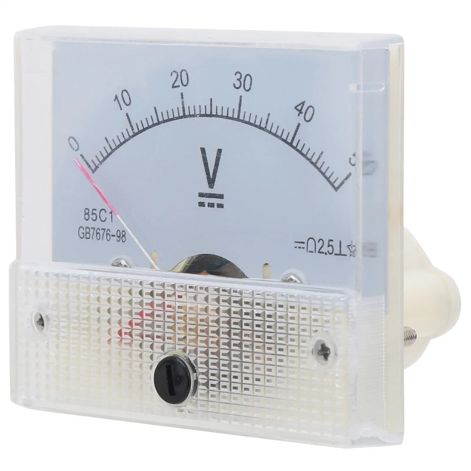 85C1 DC Voltmeter Panel Meter - Embedded Installation, Measures 0-50V, Precision Pointer Display