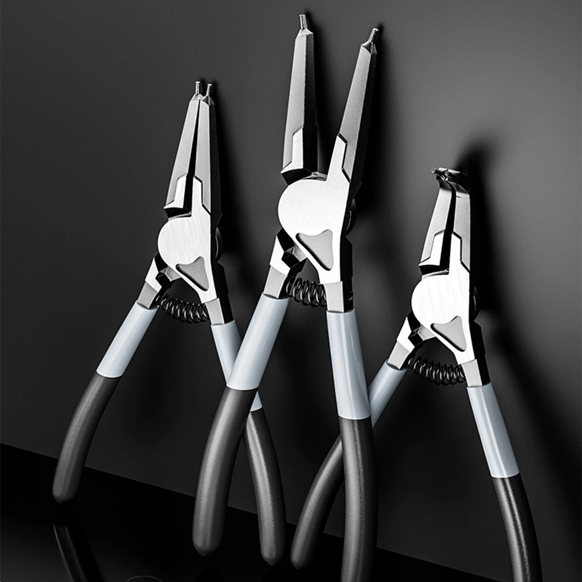 Snap Ring Pliers 7 inches Internal/External Heavy Duty for Ring Remover Retaining Straight Bent Lock Pliers Set Circlip Pliers