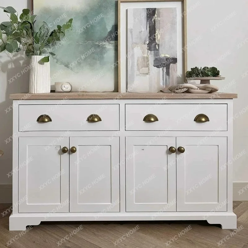 Color Contrast Luxury Dresser Living Room Wall Storage Drawer Door Cabinet