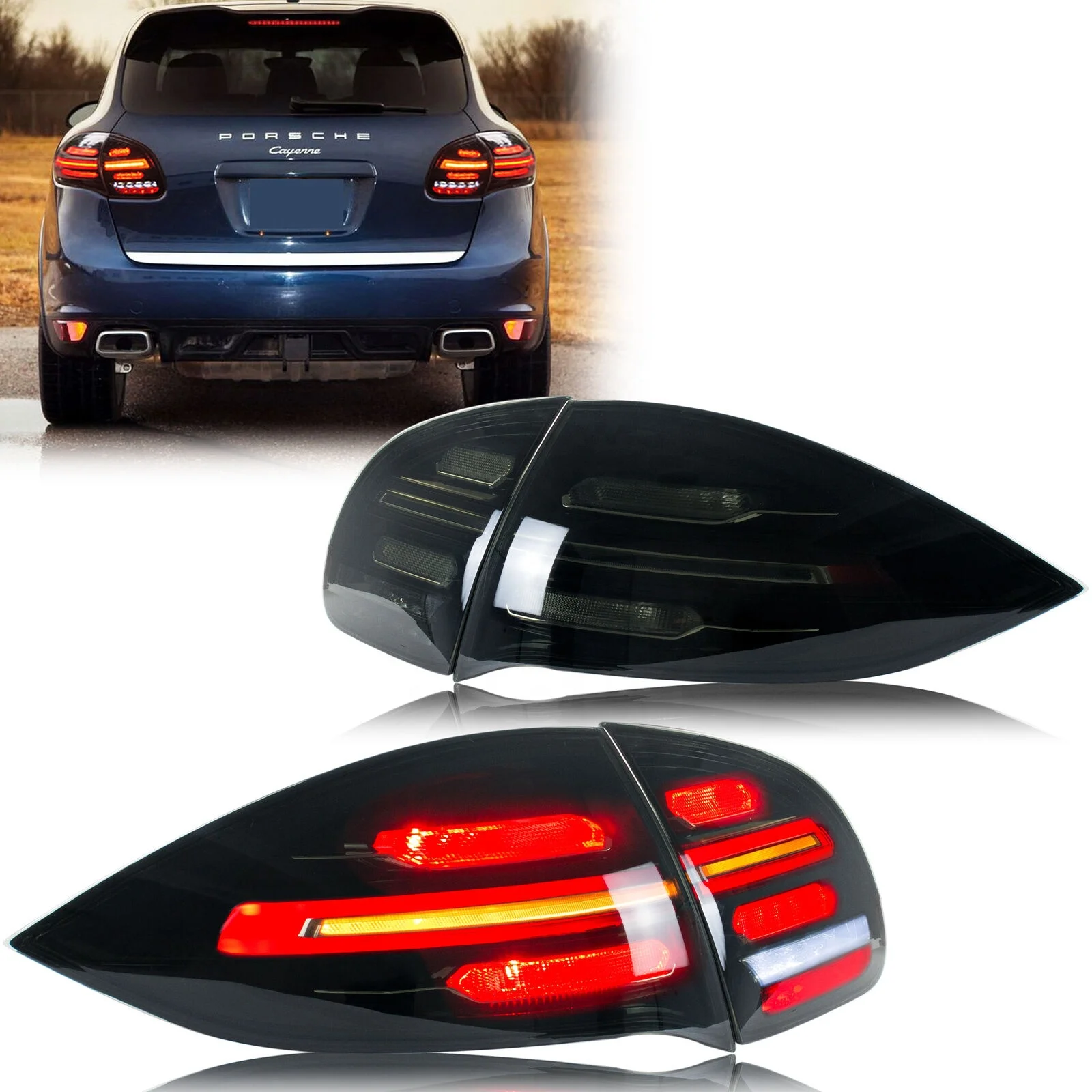 

Auto Part LED Lamp Tail Light for Porsche Cayenne 958 2011 2012 2013 2014 Dynamic Turn Signal Tuning Assembly