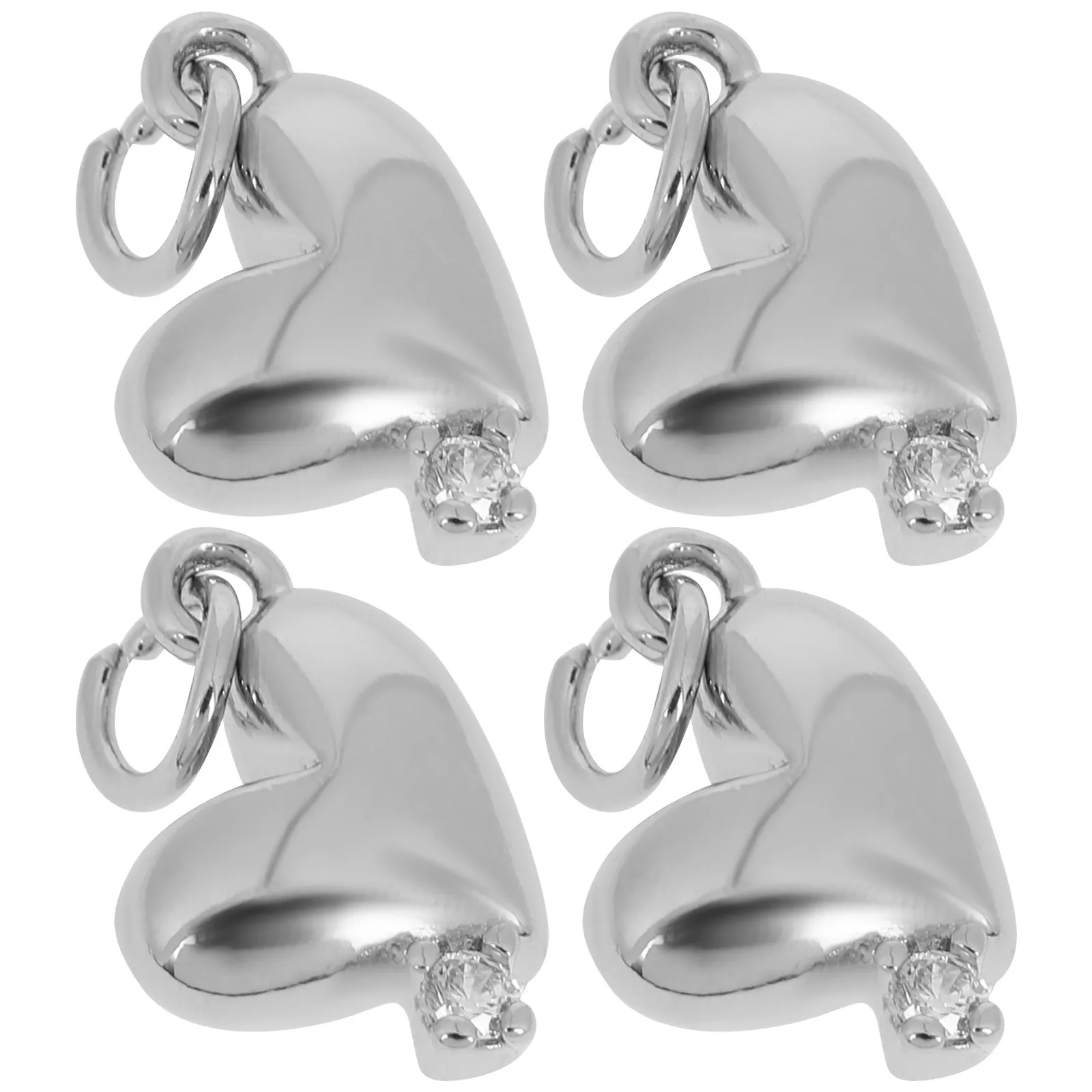 5Pcs Heart Shaped Charms for DIY Jewelry Making Copper Plated Wear Resistant Pendant Charms Necklace Bracelet Earring Craft