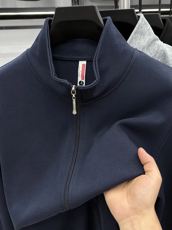 

Новинка 2025, мужская хлопковая повседневная тюнетная весенне-осенняя дышащая верхняя одежда с воротником-стойкой, модная городская деловая сцена