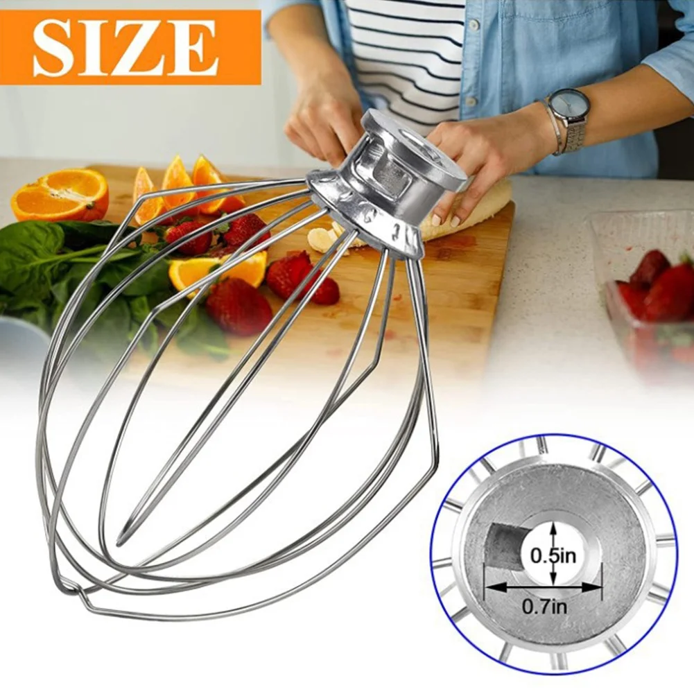 

K5AWW Wire Whip Steel Wire Whisk Stainless Steel Egg Beater Mixer Mixing Head 5QT for American KitchenAid