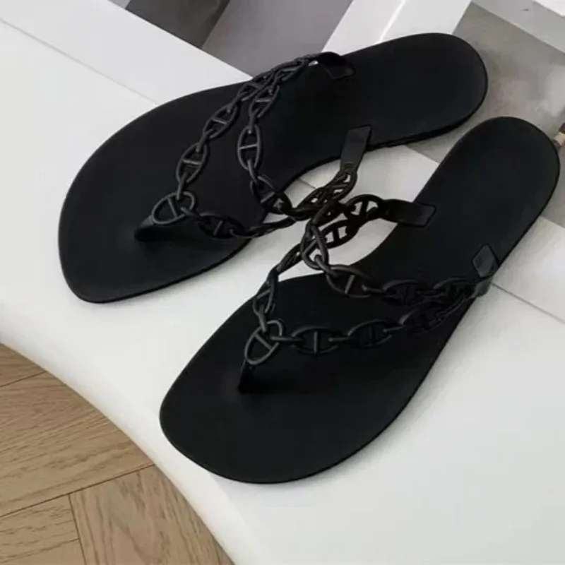 Summer Women Slippers Bow Flip Flops Rivet Flats Sandals Woman Outdoor Transparent Crystal Beach Shoes Female Shoes for Women