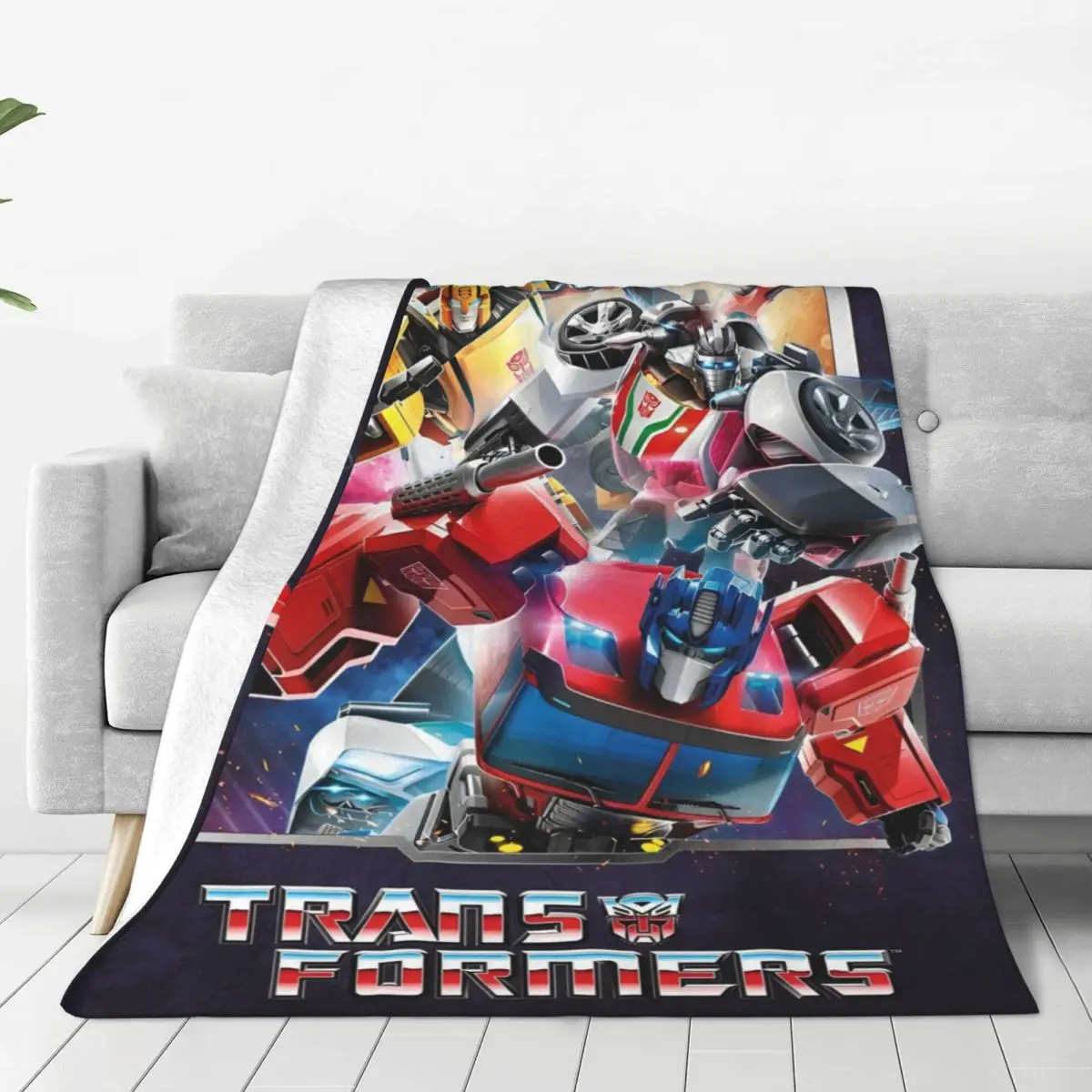 Transformers Autobots Movie Poster Blanket Cover Fuzzy Throw Blanket Bedding Couch Personalised Ultra-Soft Warm Bedspreads