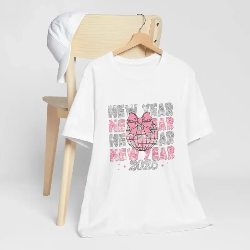 Happy New Year 2025 T Shirt Jersey Cute Years Croquette Bows Party