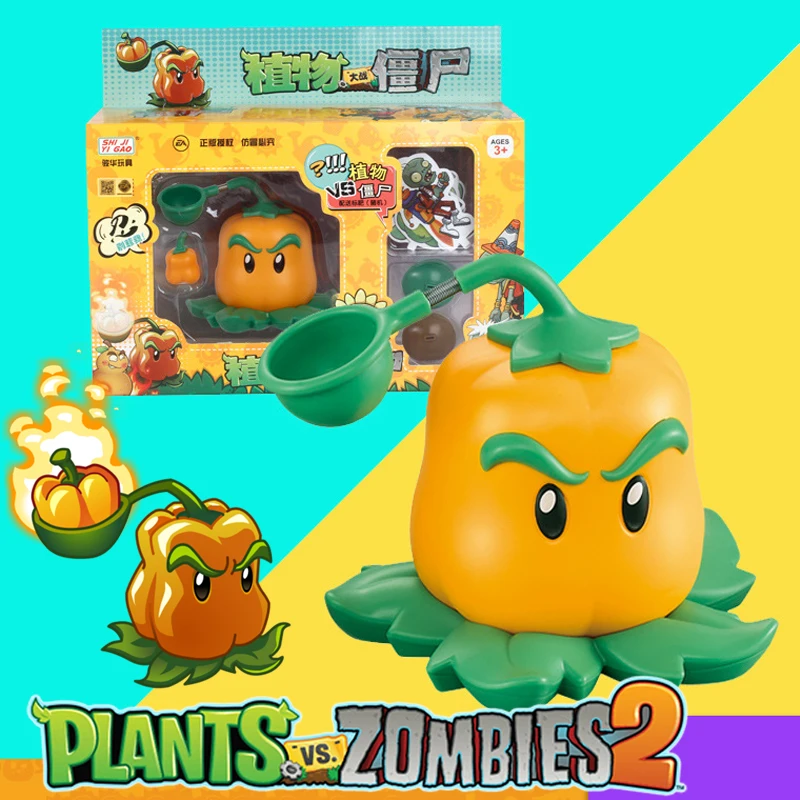 New Plants Vs Zombies 2 Pepper-pult Chili Pitcher Toy Set Pull Back Car Action Figures Battle Game Model Game Character Kid Toys