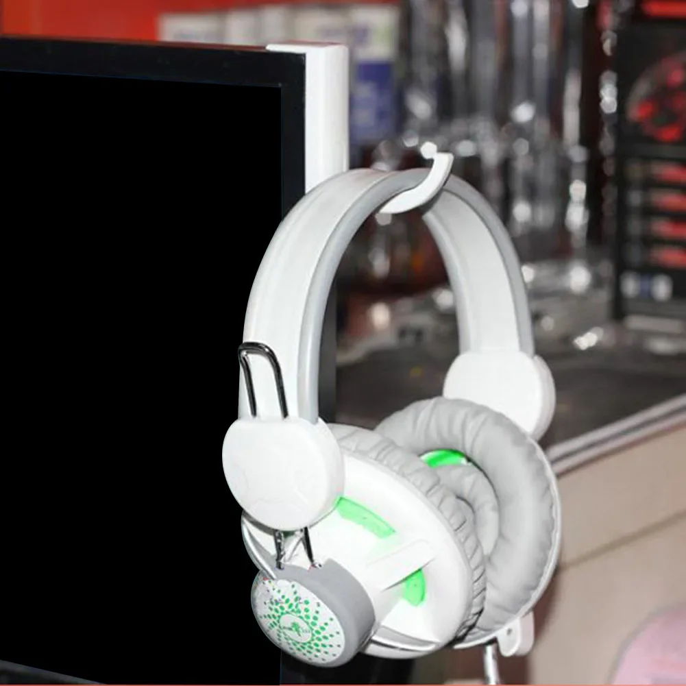 Hot Convenient Metal Headphone Hanger PC Monitor Earphone Display Rack Hook Portable Headphone Holder Hanger For All Headphones