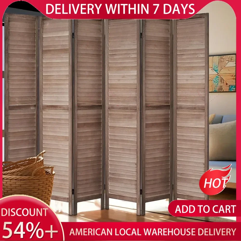 Room Divider No Assembly Folding Room Separator Screen Wood Privacy Screen Partition Wall Dividers Brown Partitions Panels Home