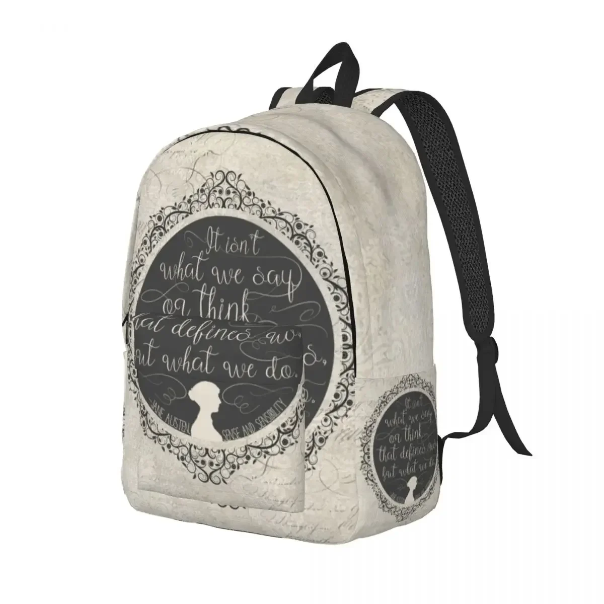 Sense And Sensibility Quote Laptop Backpack Men Women Fashion Bookbag for College School Students Jane Austen Bag