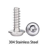 PWB ST2-2.6-3-4-5mm M2 M2.5 M3 M4 M5 304 Stainless Steel Torx Pan Slotted Round Head Self-Tapping Flat Tail Washer Screw Bolt