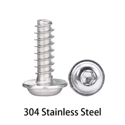 Pwb ST2-2.6-3-4-5mm M2 M2, 5 M3 M4 M5 304 Roestvrijstalen Torx Pan Met Sleuf Met Ronde Kop Zelftappende Platte Staartring Schroefbout