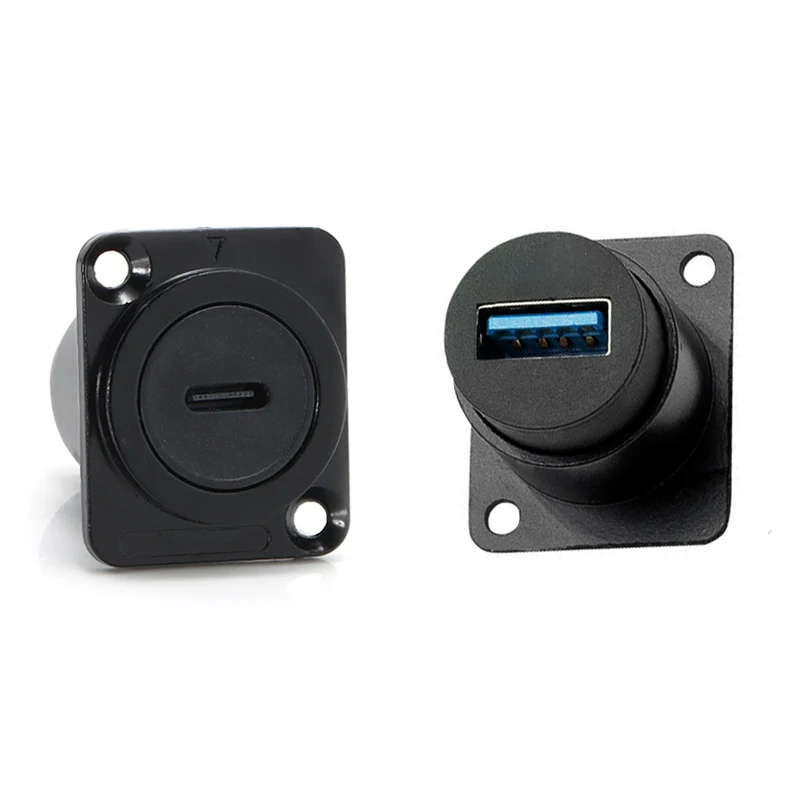 2/4pc Type C to USB 3.0 Connector D Type Chassis Connector Female Socket Panel Mounted Connector
