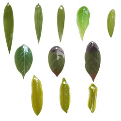 5Pcs Leaves Shape Resin Beads for DIY Jewelry Making Pendant Accessories Handmade Acrylic Green Leaf Beads Wholesale