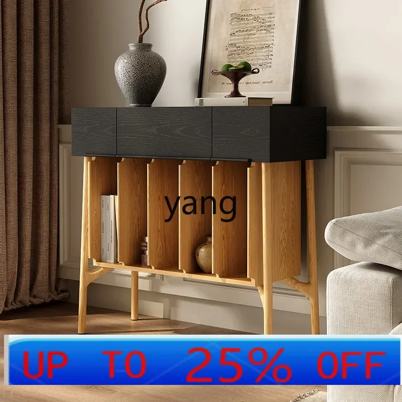 

LH solid wood dining side cabinet integrated kitchen bowl cabinet against the wall storage rack