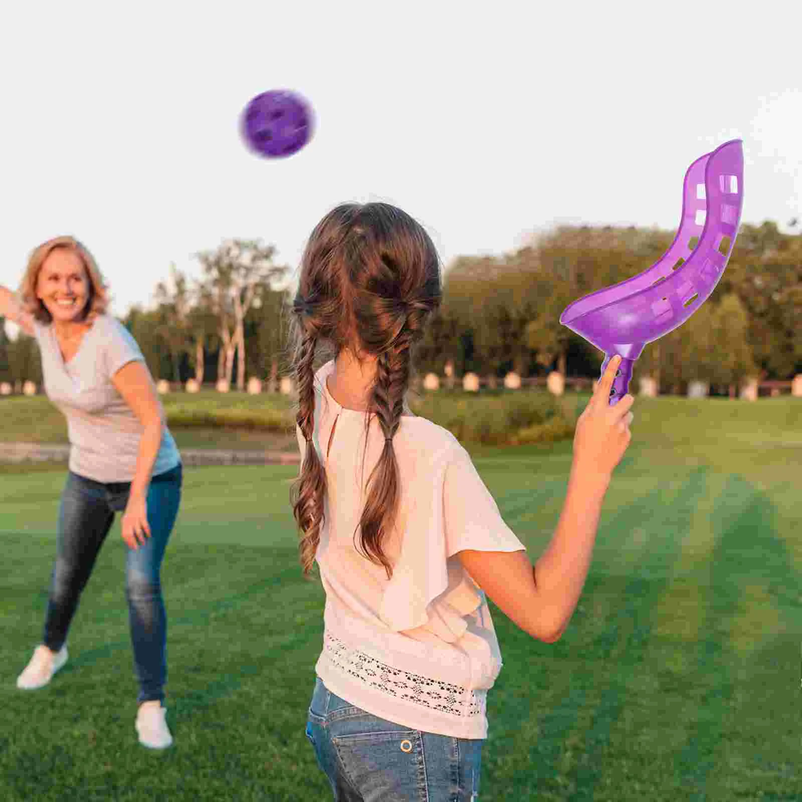 Entrenamiento sensorial para niños, receptor de deportes al aire libre, juego de juguete, captura de paso interactivo, bolas de plástico, accesorio para niños, cuchara