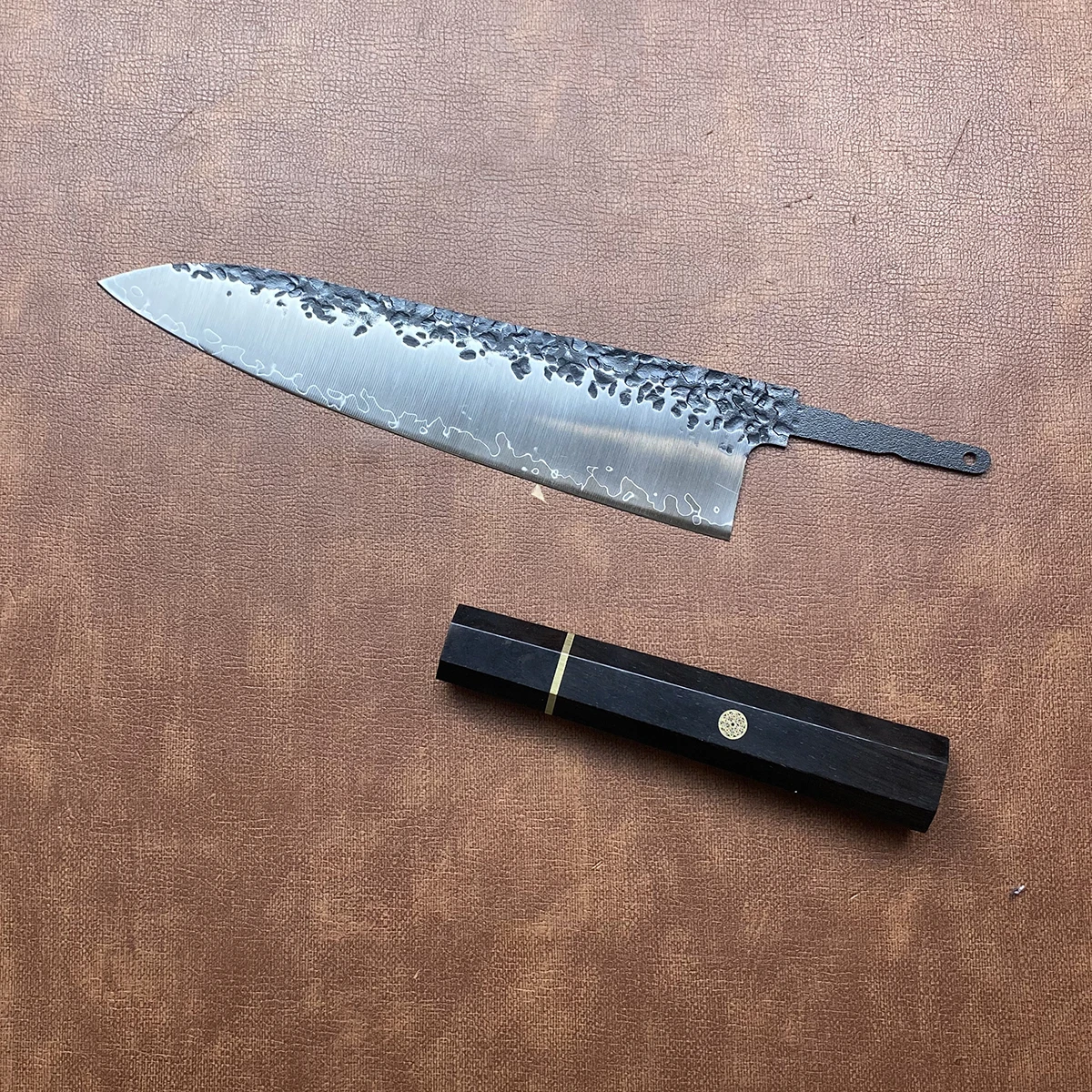 8.3 Inch Gyuto Knife 3-Layers Clad Steel VG-10 Blade Ebony Handle Chef Cleaver Meat Slicing Vegetable Handmade Kitchen Knives