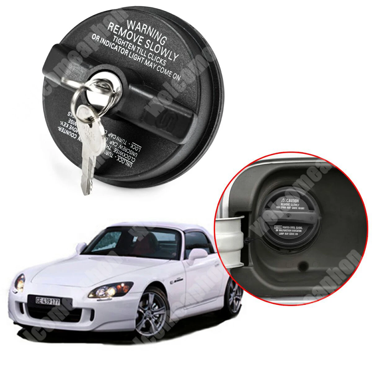 For Honda S2000 2000-2005 ABS Plastic Leak-Proof Seal Fuel Door Cover Fuel Gas Tank Filler Cap Cover