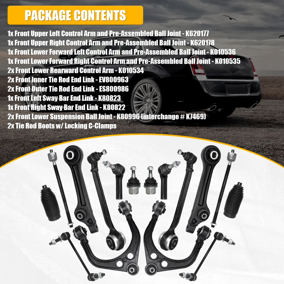 Svenubee 16 pz Anteriore Inferiore Superiore Bracci di Controllo Sway Bar Link Kit di Sospensione per Chrysler 300 Dodge Charger Challenger 2011 -