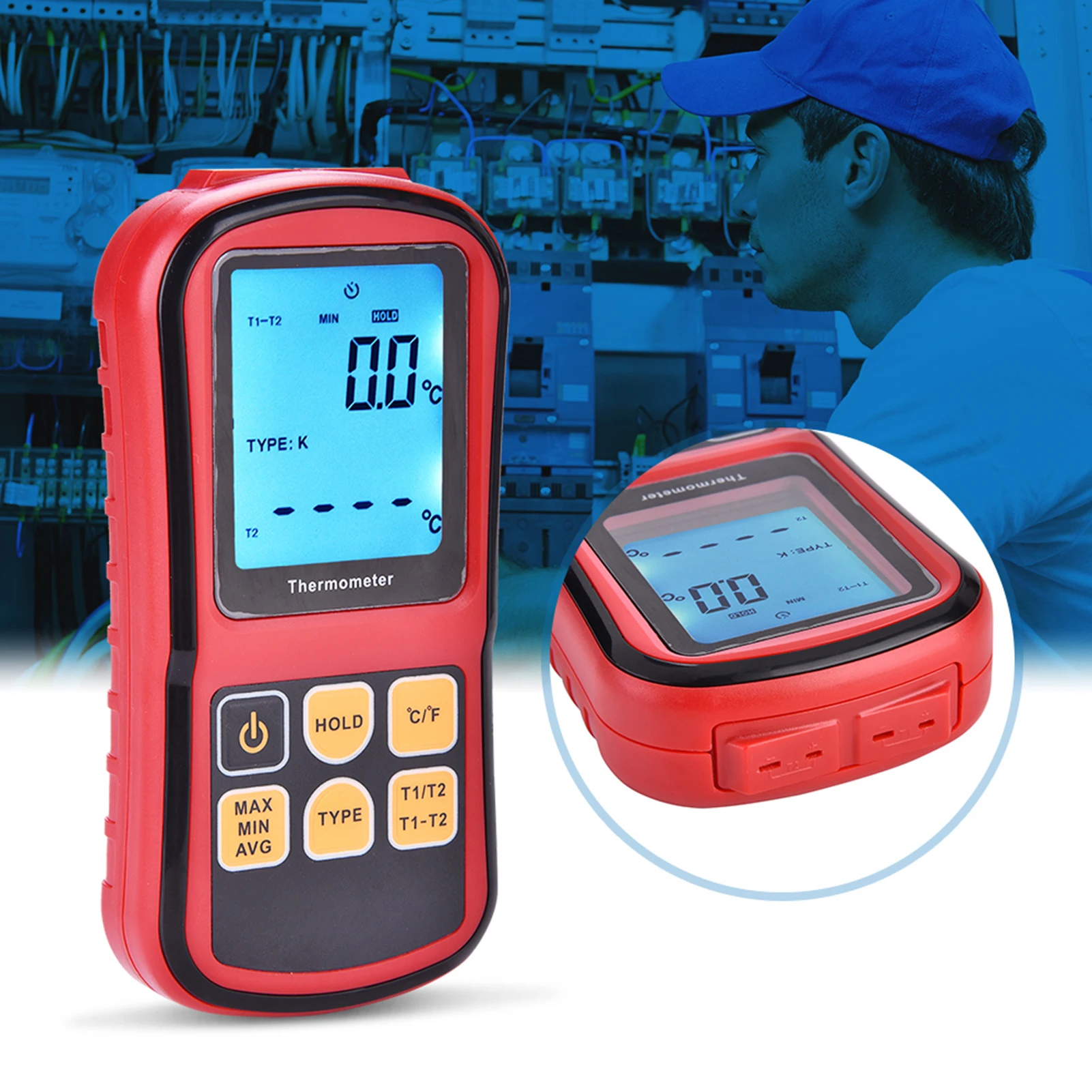 

GM1312 Digital Thermometer Dual channel LCD Display Temperature Meter Temperature Meter LCD Thermometer GM1312 Thermometer