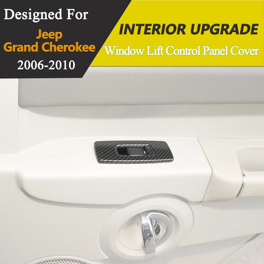 Window Glass Lift Control Button Panel Decoration Cover Trim for Jeep Grand Cherokee 2006-2010 Commander Interior Accessories