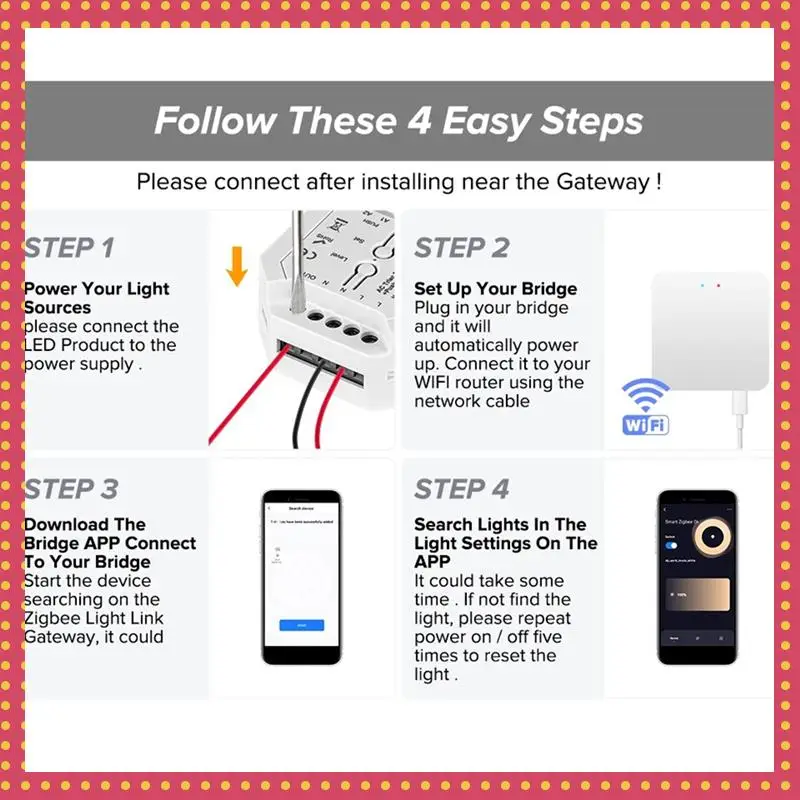 B74A 2.4G RF Triac Dimmer LED Controller Smart Dimmer Support Smart APP RF Remote Control AC100V-240V