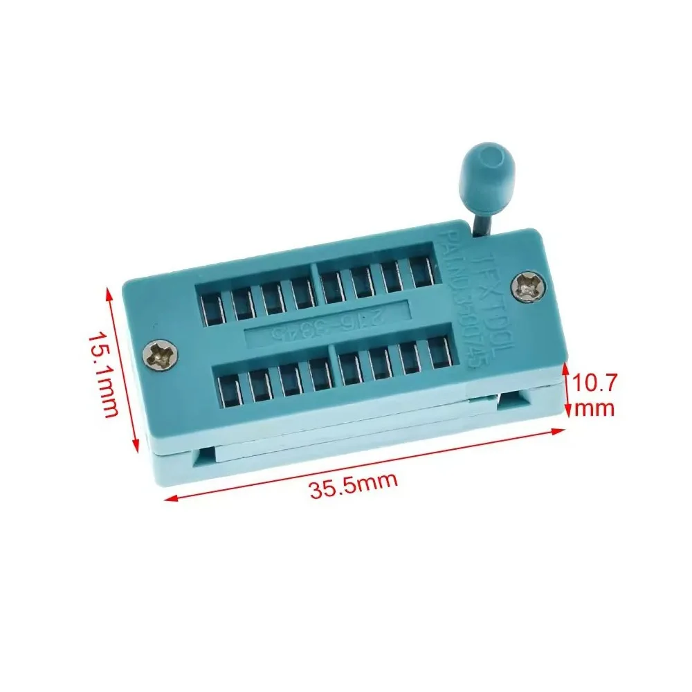 High Quality 14 16 18 20 24 28 32 40 P Pin IC Lock Seat Zif 2.54 MM Green ZIF IC DIP Universal Test Solder Type