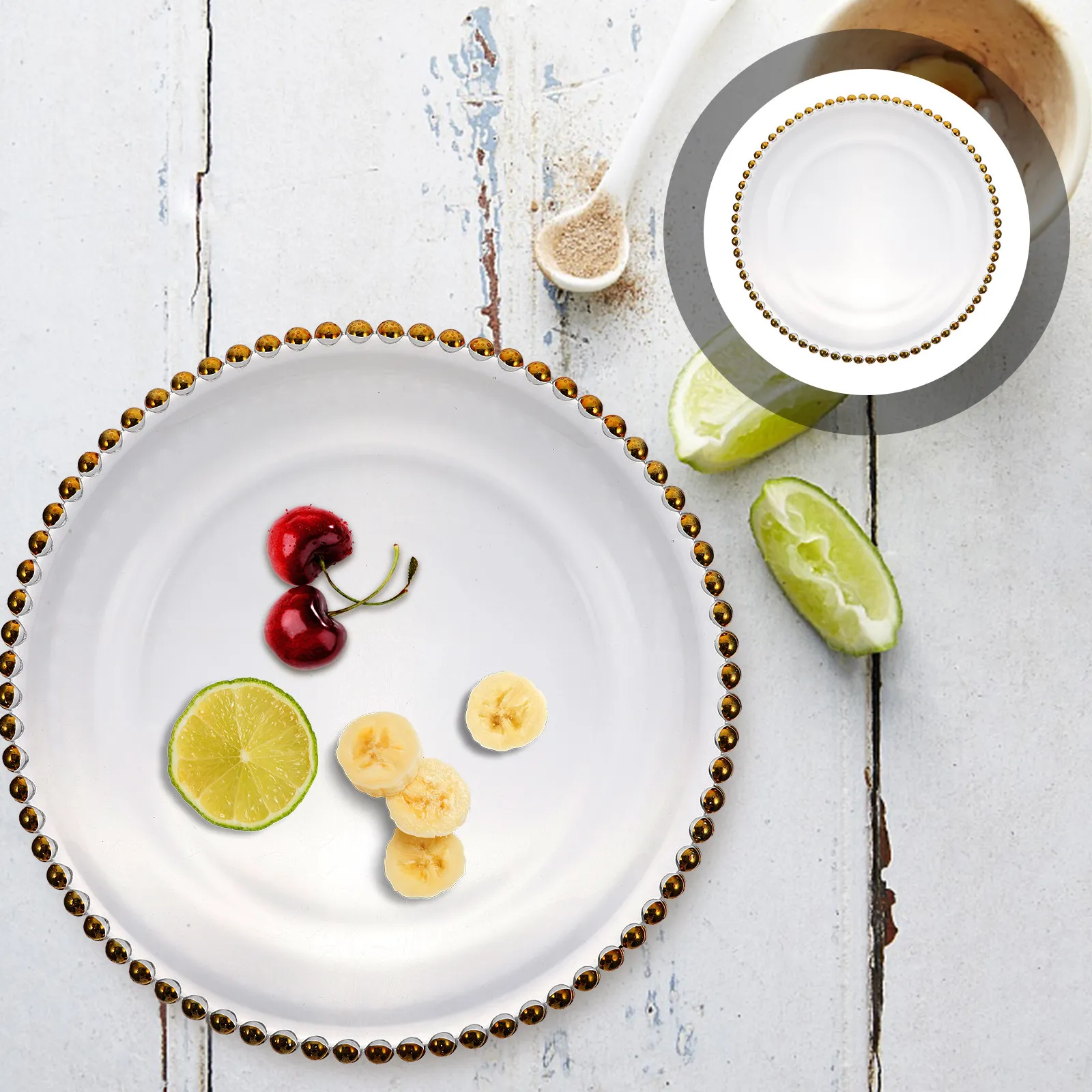 

Premium Glass Tray Multi-Functional Round Serving Plate for Snacks Dried Fruit Appetizers Jewelry Desktop Coffee Table