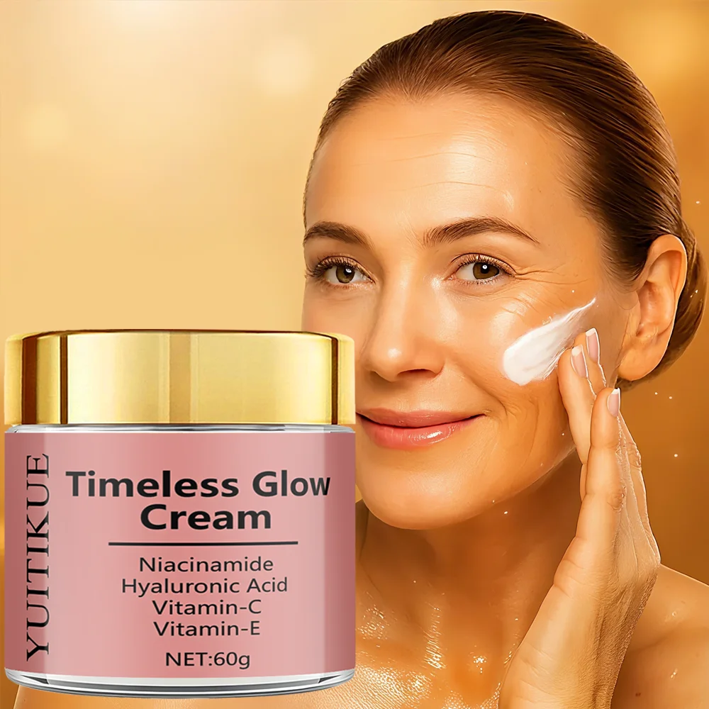 كريم توهج خالد 60 جرام - كريم وجه مضاد للشيخوخة، رفع، ثبات ومرطب، مع النياسيناميد، فيتامين C، E وحمض الهيالورونيك