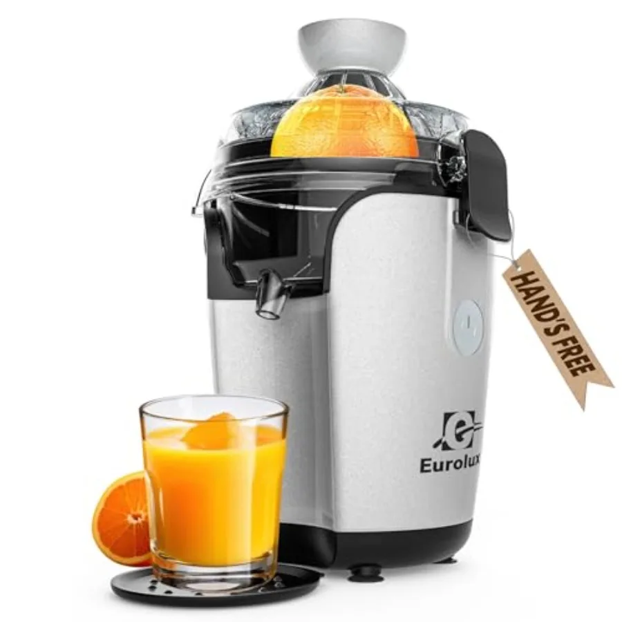 

Hands-Free Electric Citrus Juicer Machine for Orange Lime Grapefruit Lemon Squeezer Stainless Steel Body Silver Color Easy to C