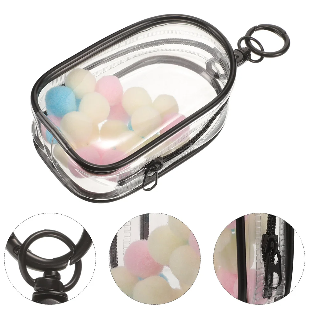 2 Pcs Baby Bag Display Case Keychain Backpack Mini Bags Clear Figures Hanging Transparent Storage Buckle