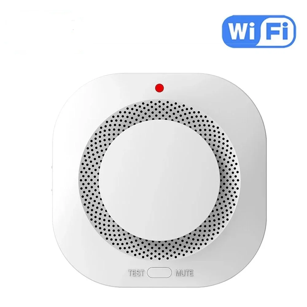 Smart Zigbee/Wifi Smoke Detector Smart Fire Fire Protection Home Security Alarm Sound Light Alarm APP Control（no battery）