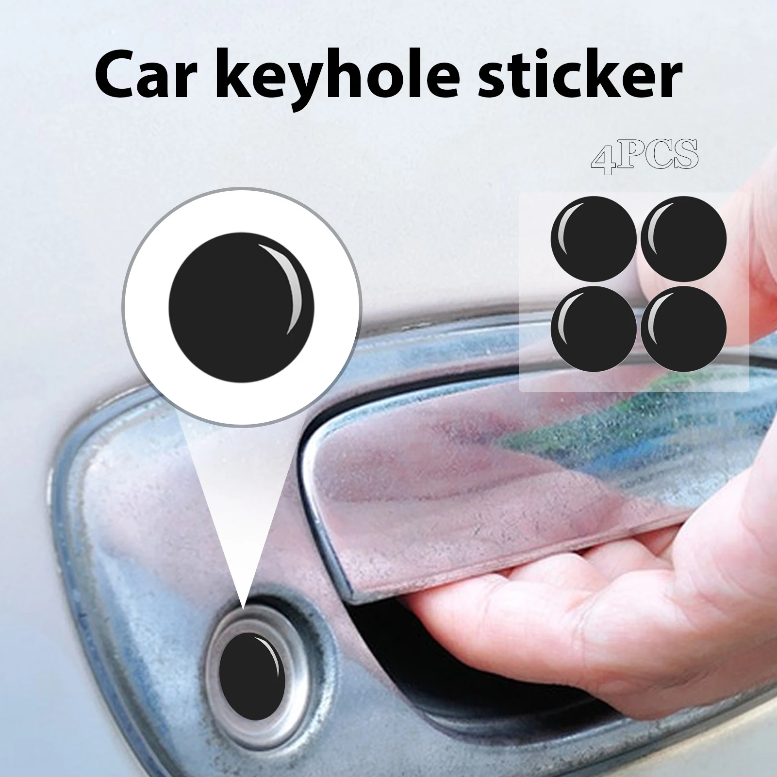 Car Door Lock Keyhole Cap, Anti-Bloqueio Parafuso Cap, Decalques de carro, Fit para caminhão, Suv, Van, 4Pcs