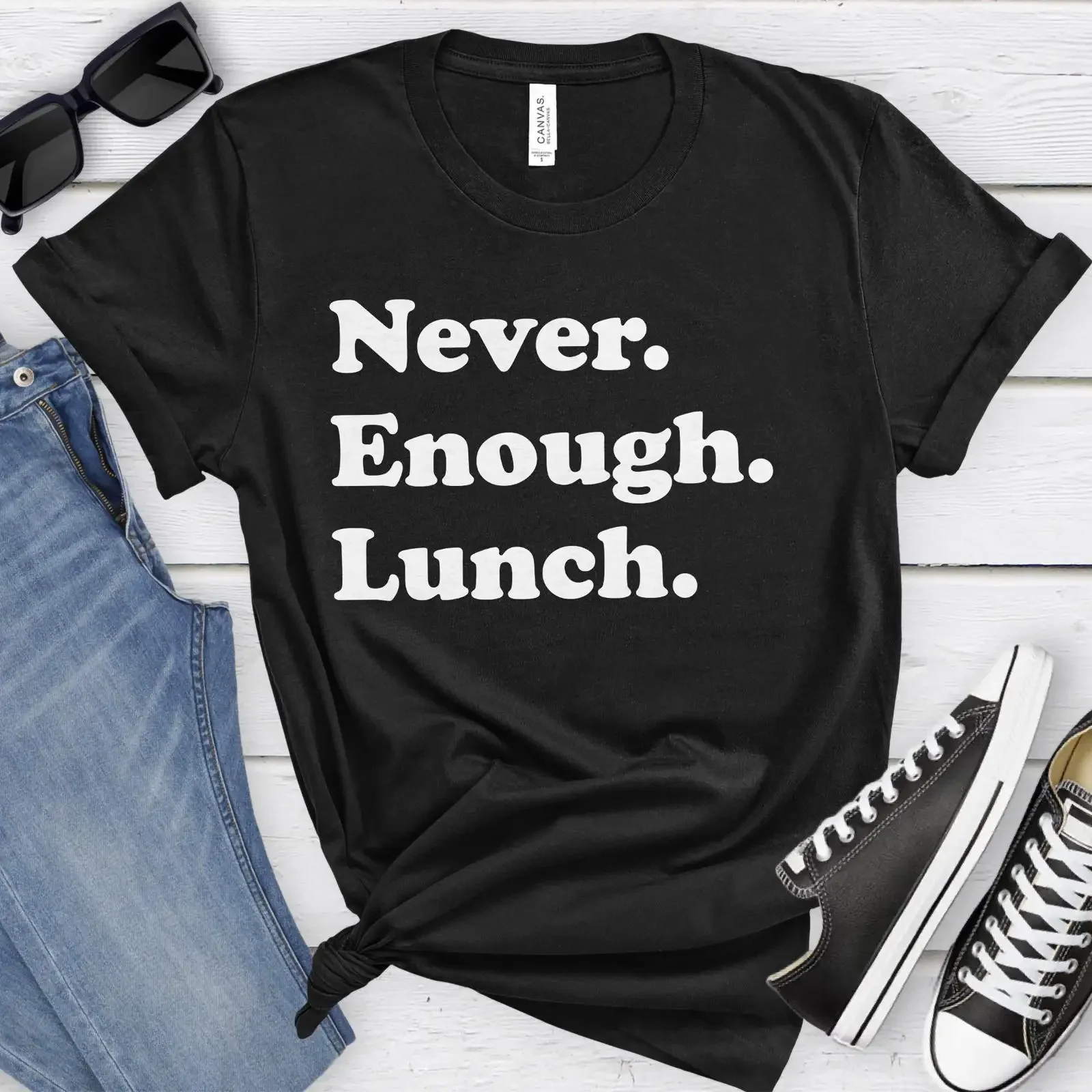 Lunch T Shirt Funny s for Men or Women Never Enough vintage Washed Soft fashion Comfortable streetwear Breathable Versatile