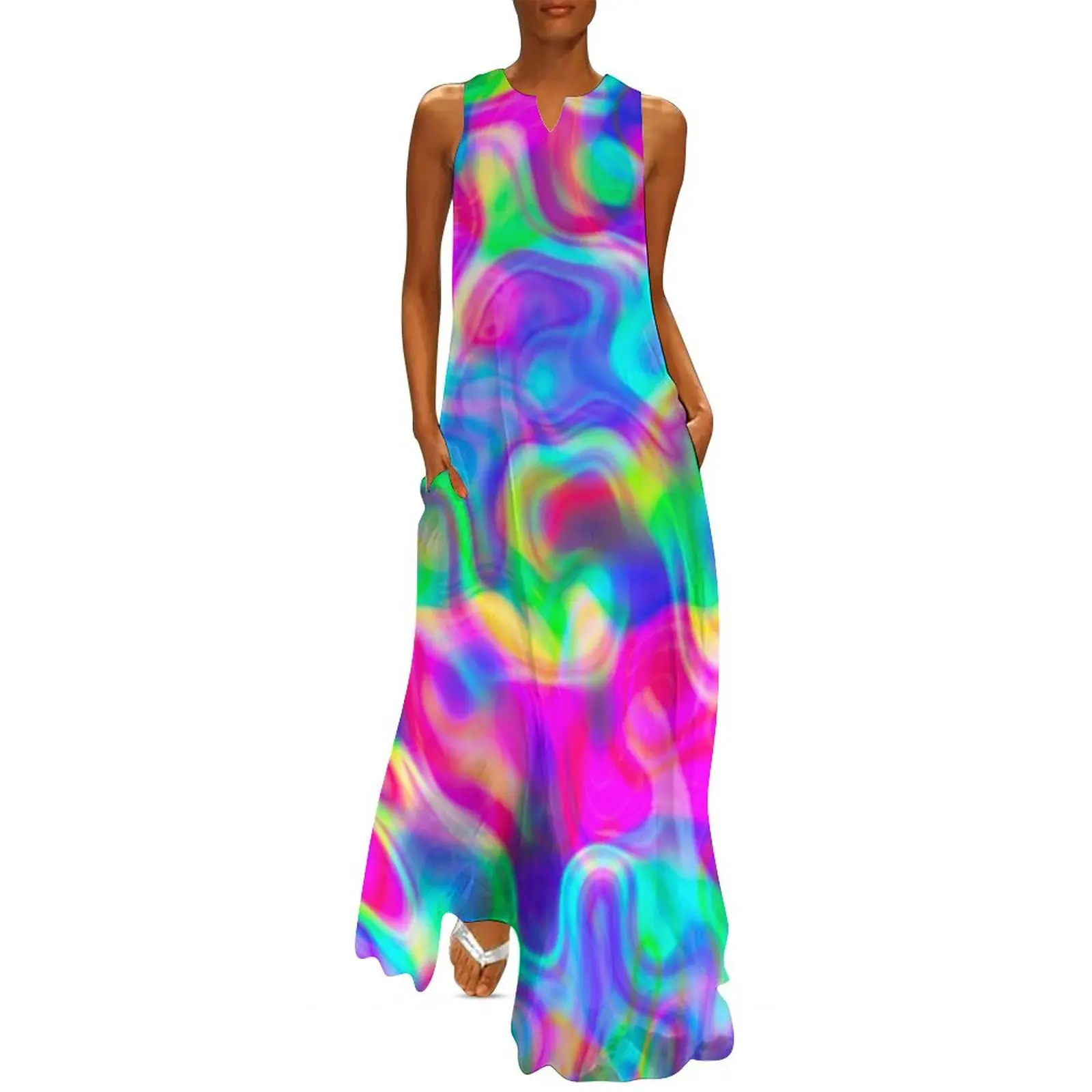 

Holographic Waves Long Dress Long dress womens clothing Dress