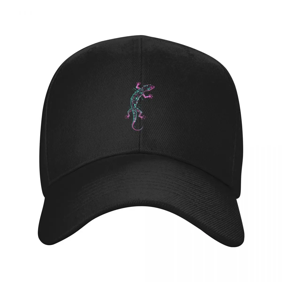 Fashion A Gecko Climbing A Digital Wall baseball cap Commuter Style Men Hat