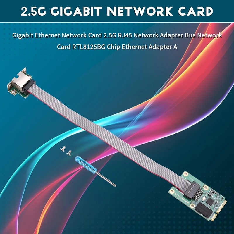 Gigabit Ethernet Network Card 2.5G RJ45 Network Adapter Bus Network Card RTL8125BG Chip Ethernet Adapter Mini Pci-E/Bent Pin