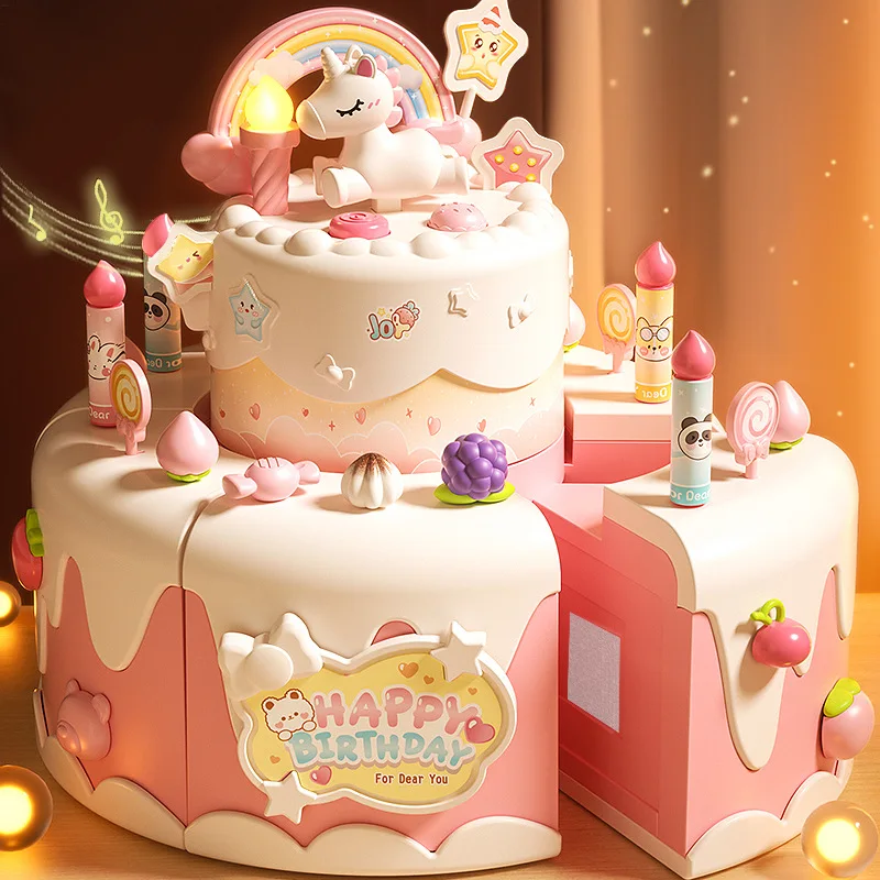 Kinderen Huis Spelen Keuken Speelgoed Simulatie Verjaardagstaart Snijden Voedsel Spel Kinderen Rol Fantasiespel Interactief Educatief Speelgoed