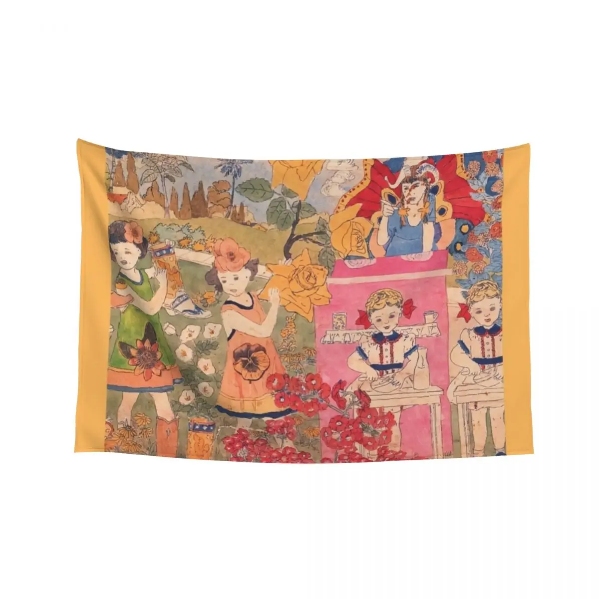 

Henry Darger art Tapestry Wallpapers Home Decor Room Decor Korean Style Cute Decor Bedrooms Tapestry