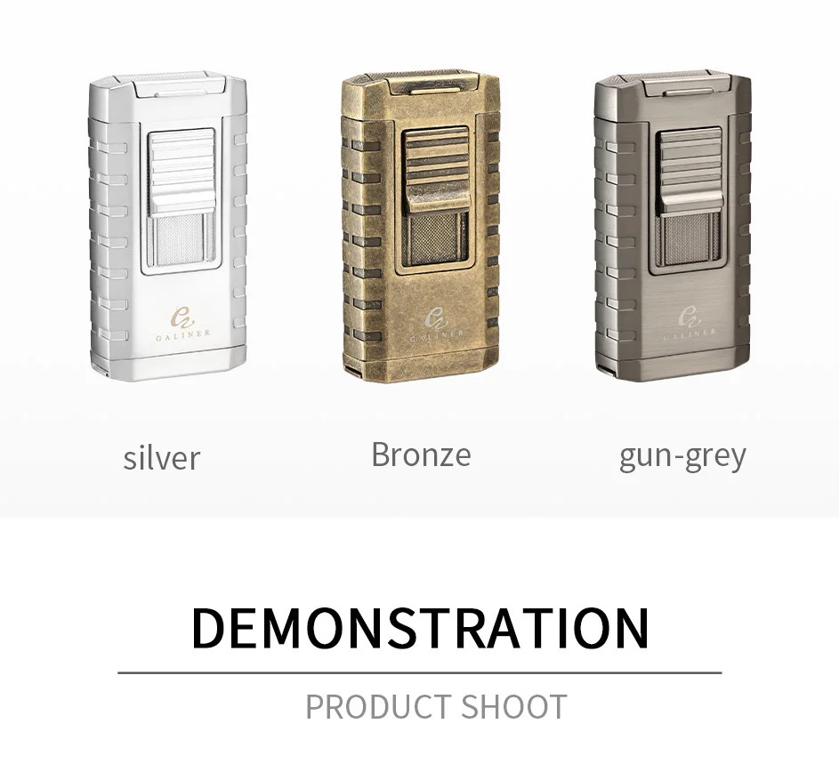GALINER Cigar Cutter Lighter Set Smoking Accessories Puro Drill Punch New Unusual Lighter Jet Gas Charuto Knife