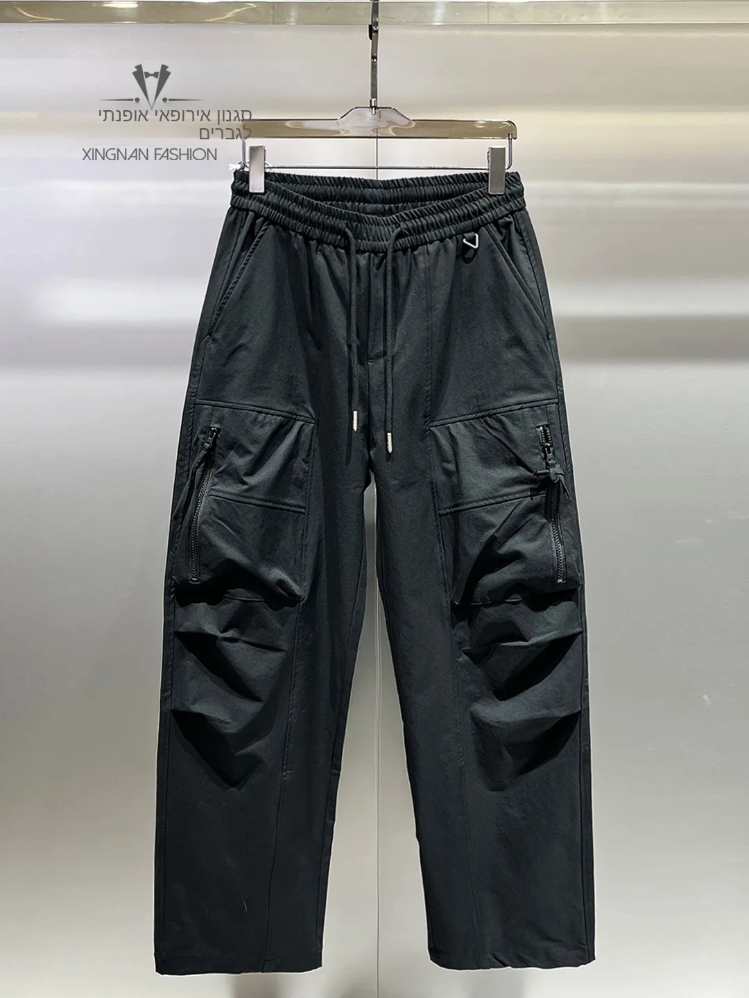 Spring Summer Trendy Brand Men's Loose Straight Leg Casual Pants  Color Daily Versatile Fashion Multi Pocket Workwear