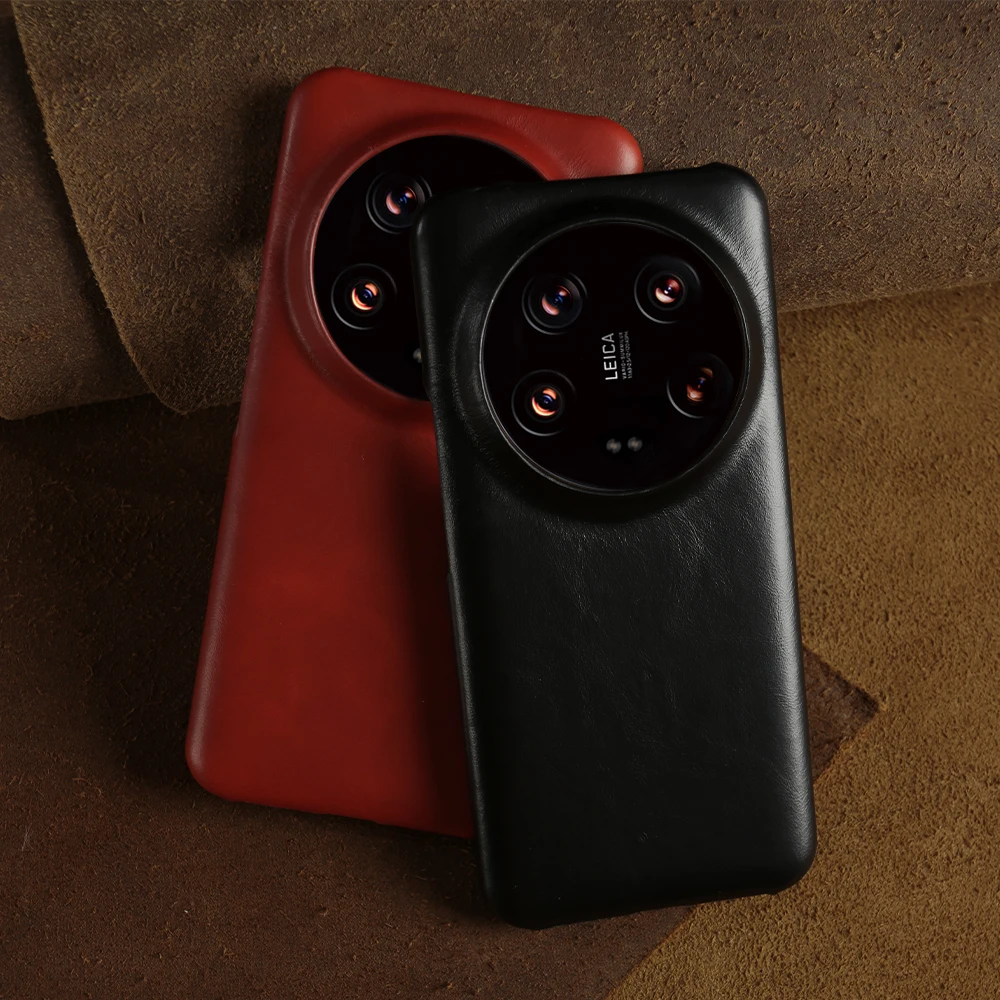 حافظة جلدية أصلية بنمط شمع زيتي للأعمال لهاتف Xiaomi 15 Ultra 13TPro 12 غطاء خلفي عتيق حماية ضد الصدمات Coque Capa