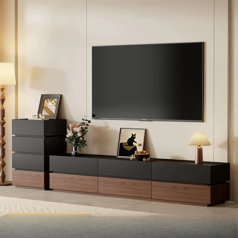 Solid wood TV cabinet living room 2026 new household small apartment medium and ancient style coffee table combination TV