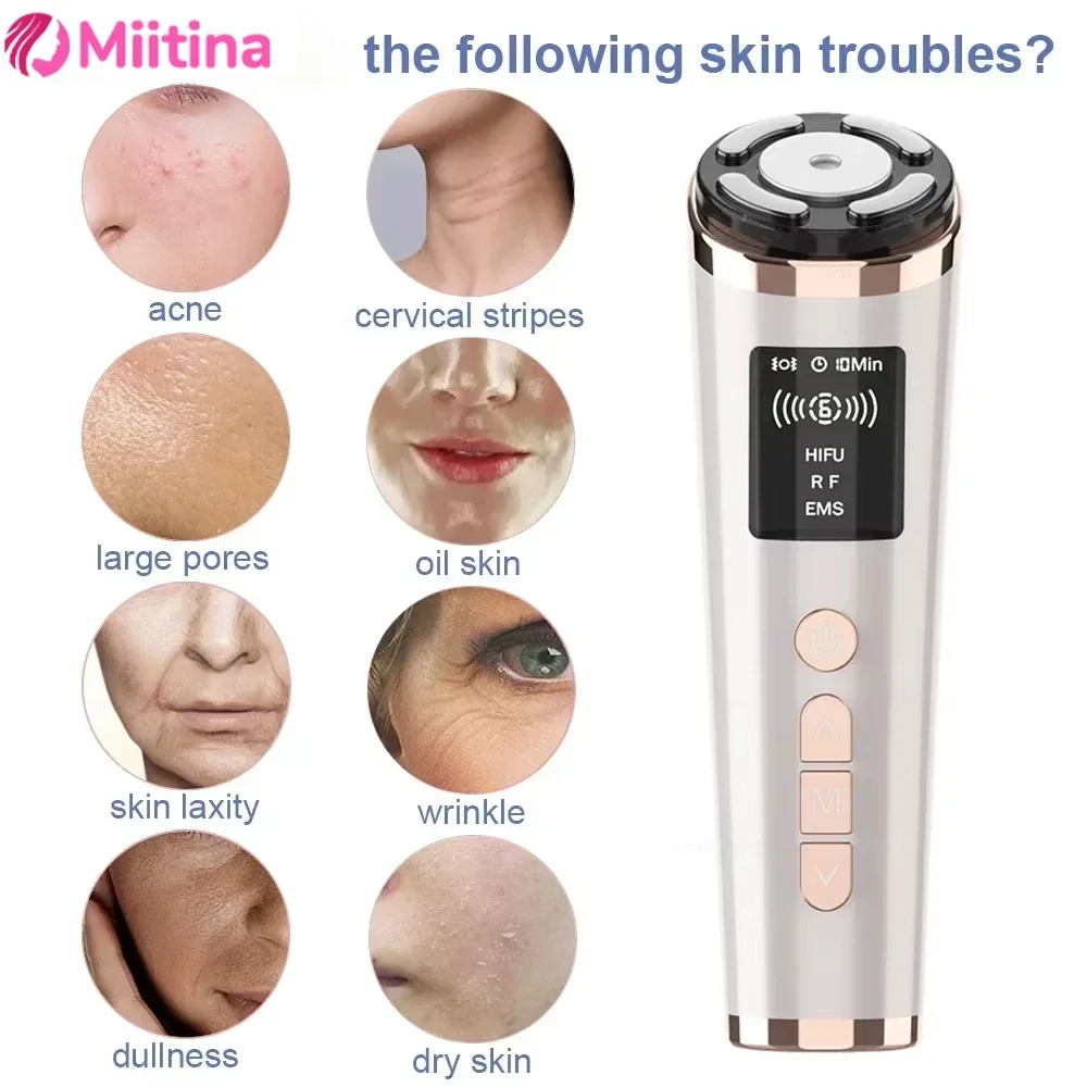 

Hifu Face Lifting Face Massager Machine Ultrasound EMS Microcurrent Face Neck Lifting Anti Wrinkle Tightening Skin Rejuvenation